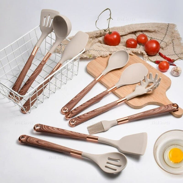 Kit de Utensílios de Cozinha 12 Peças com Organizador em Inox - Chef Pro