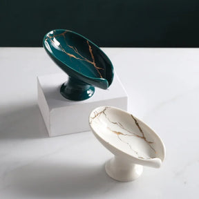 Porta Sabonete Folha de Cerâmica - Elegant Soap Dish